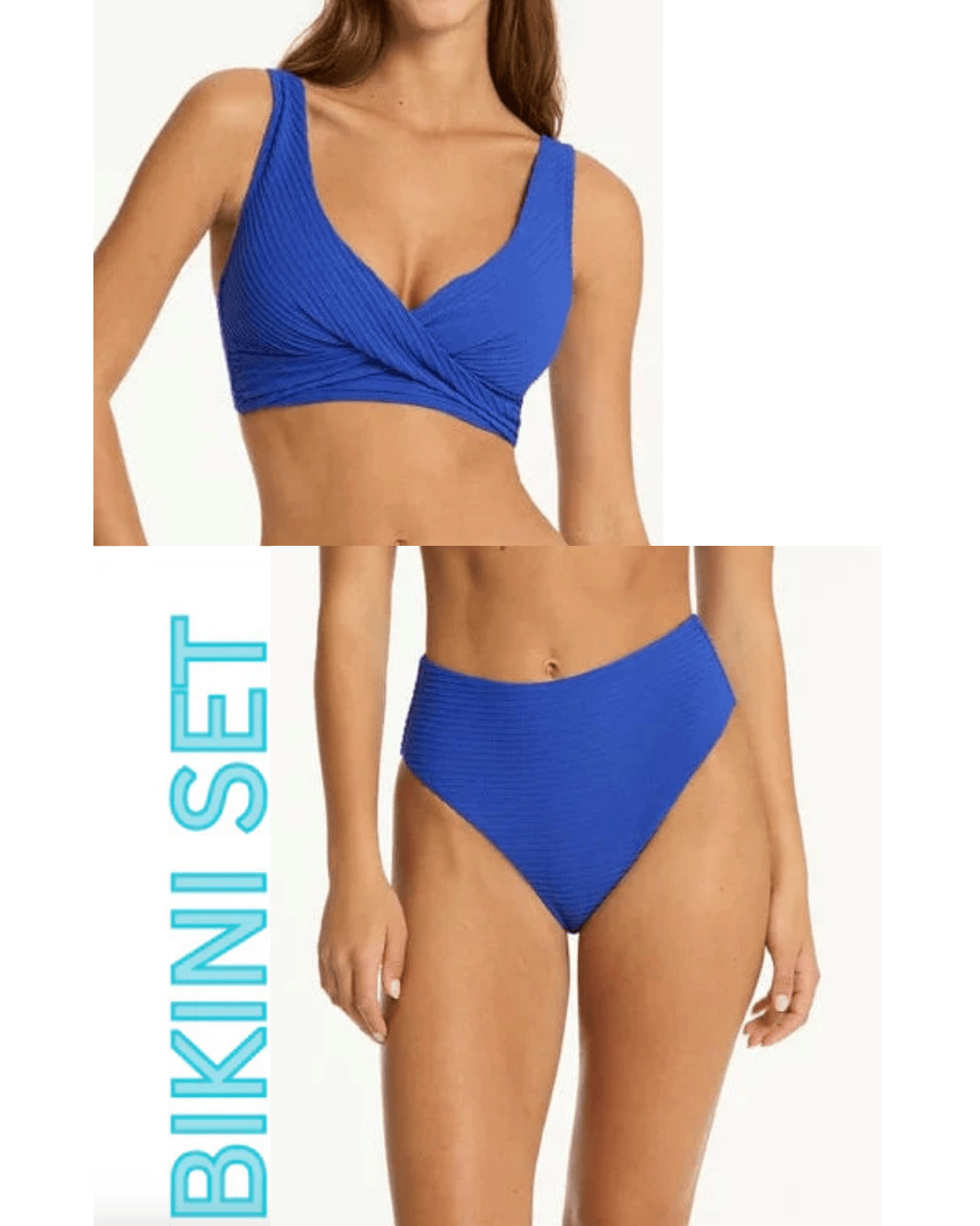 Sea Level Sea Level Spinnaker Cross Front Multifit Top & Retro High Waist Pant Sea Level Spinnaker Cross Front Multifit Top & Retro High Waist Pant Splash Swimwear Bikini Set Cobalt Blue / AU16/US12
