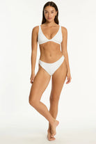 Sea Level Sea Level Spinnaker Sporty Mid Pant SL4036SP Sea Level Spinnaker Sporty Mid Pant Splash Swimwear Bikini Bottoms White / AU8/US4 9347760775658