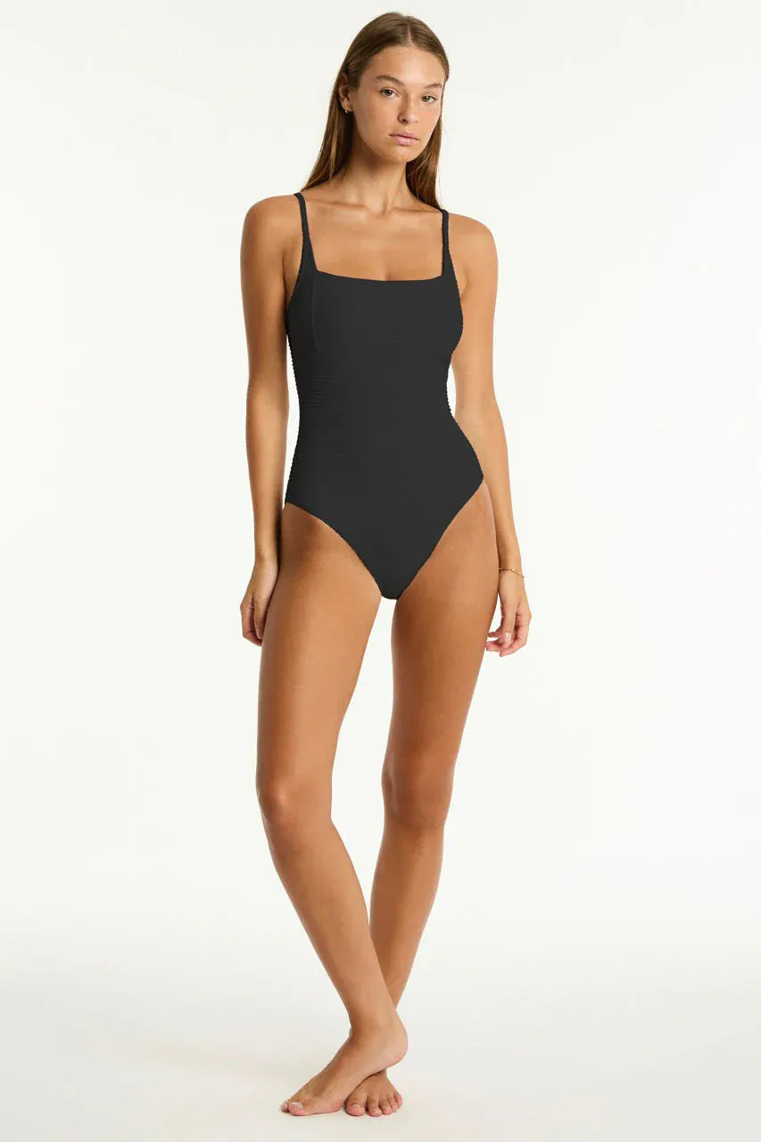 Sea Level Sea Level Spinnaker Square Neck One Piece - Black Sea Level Spinnaker Square Neck One Piece - Black Splash Swimwear One Piece