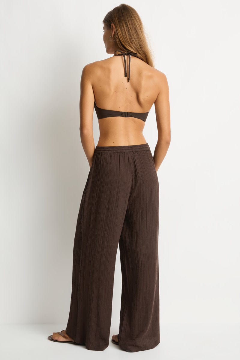 Sea Level Sea Level Sunset Beach Pant - Espresso Sea Level Sunset Beach Pant - Espresso Splash Swimwear Pants