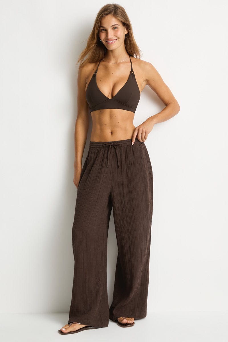 Sea Level Sea Level Sunset Beach Pant - Espresso Sea Level Sunset Beach Pant - Espresso Splash Swimwear Pants