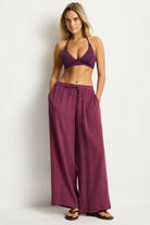 Sea Level Sea Level Sunset Beach Pant -Merlot Sea Level Sunset Beach Pant -Merlot Splash Swimwear Pants