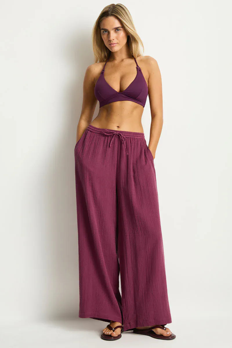 Sea Level Sea Level Sunset Beach Pant -Merlot Sea Level Sunset Beach Pant -Merlot Splash Swimwear Pants