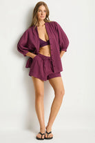 Sea Level Sea Level Sunset Beach Short - Merlot Sea Level Sunset Beach Short - Merlot Splash Swimwear Womens Shorts