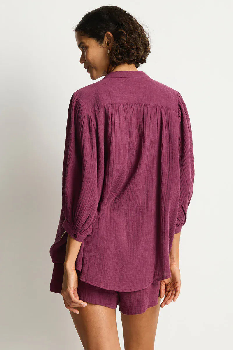 Sea Level Sea Level Sunset Boho Blouse - Merlot Sea Level Sunset Boho Blouse - Merlot Splash Swimwear Clothing Top