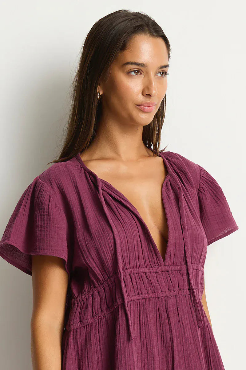 Sea Level Sea Level Sunset Short Daydress - Merlot Sea Level Sunset Short Daydress - Merlot Splash Swimwear Dresses