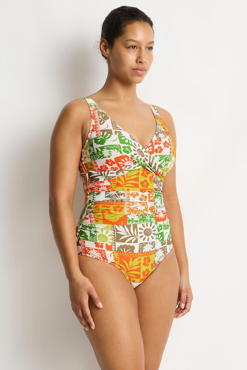Sea Level Sea Level Tavana Cross Front Multifit One Piece - Palm Sea Level Tavana Cross Front Multifit One Piece - Palm Splash Swimwear One Piece Swimwear