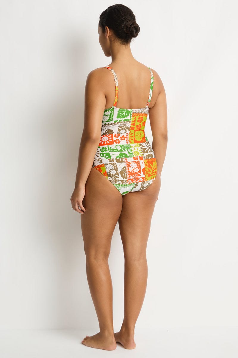 Sea Level Sea Level Tavana Cross Front Multifit One Piece - Palm Sea Level Tavana Cross Front Multifit One Piece - Palm Splash Swimwear One Piece Swimwear
