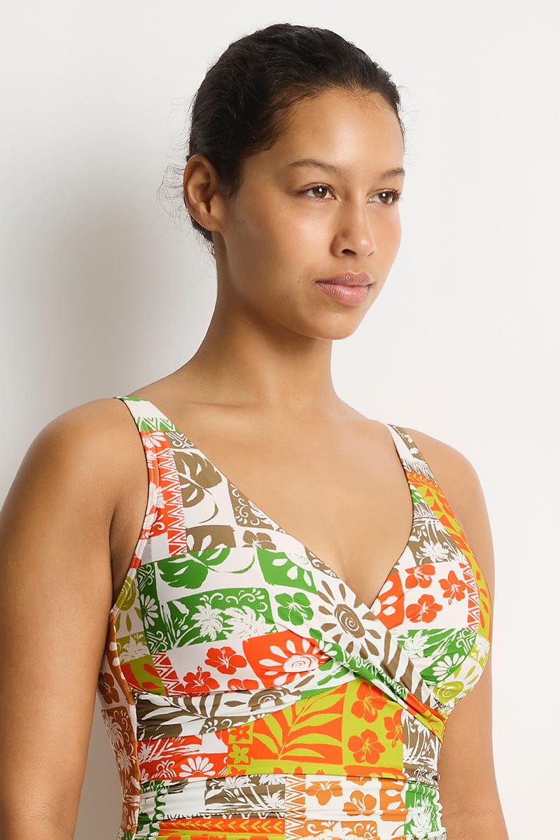 Sea Level Sea Level Tavana Cross Front Multifit One Piece - Palm Sea Level Tavana Cross Front Multifit One Piece - Palm Splash Swimwear One Piece Swimwear