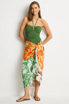 Sea Level Sea Level Tavana Long Sarong - Palm SL9157TA-OS Sea Level Tavana Long Sarong - Palm Splash Swimwear Sarongs O/S 9362733011274