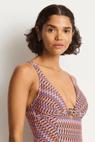 Sea Level Sea Level Tessera Chain Link Longline One Piece - Blue Sea Level Tessera Chain Link Longline One Piece - Blue Splash Swimwear