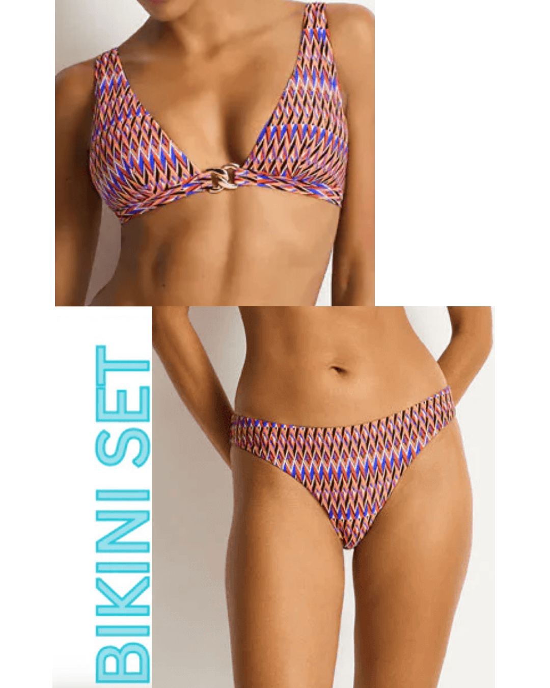 Sea Level Sea Level Tessera Chain Link Longline Tri Top & Sporty Mid Pant Sea Level Tessera Chain Link Longline Tri Top & Sporty Mid Pant Splash Swimwear Bikini Set AU16/US12 / Blue