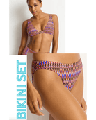 Sea Level Sea Level Tessera Chain Link Longline Tri Top & Sporty Mid Pant - Blue Sea Level Tessera Chain Link Longline Tri Top & Sporty Mid Pant - Blue Splash Swimwear Bikini Set 12