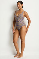 Sea Level Sea Level Tessera Scoop Back Panel Line One Piece - Cocoa Sea Level Tessera Scoop Back Panel Line One Piece - Cocoa Splash Swimwear One Piece