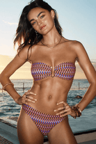 Sea Level Sea Level Tessera U Bar Bandeau  - Blue Sea Level Tessera U Bar Bandeau  - Blue Splash Swimwear