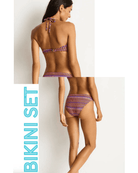 Sea Level Sea Level Tessera U Bar Bandeau & Sporty Mid Pant - Blue Sea Level Tessera U Bar Bandeau & Sporty Mid Pant - Blue Splash Swimwear Bikini Set 16