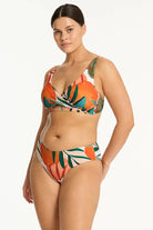 Sea Level Sea Level Tropaluxe Cross Front Multifit Bra Top - Khaki Sea Level Tropaluxe Cross Front Multifit Bra Top - Khaki Splash Swimwear Bikini Tops