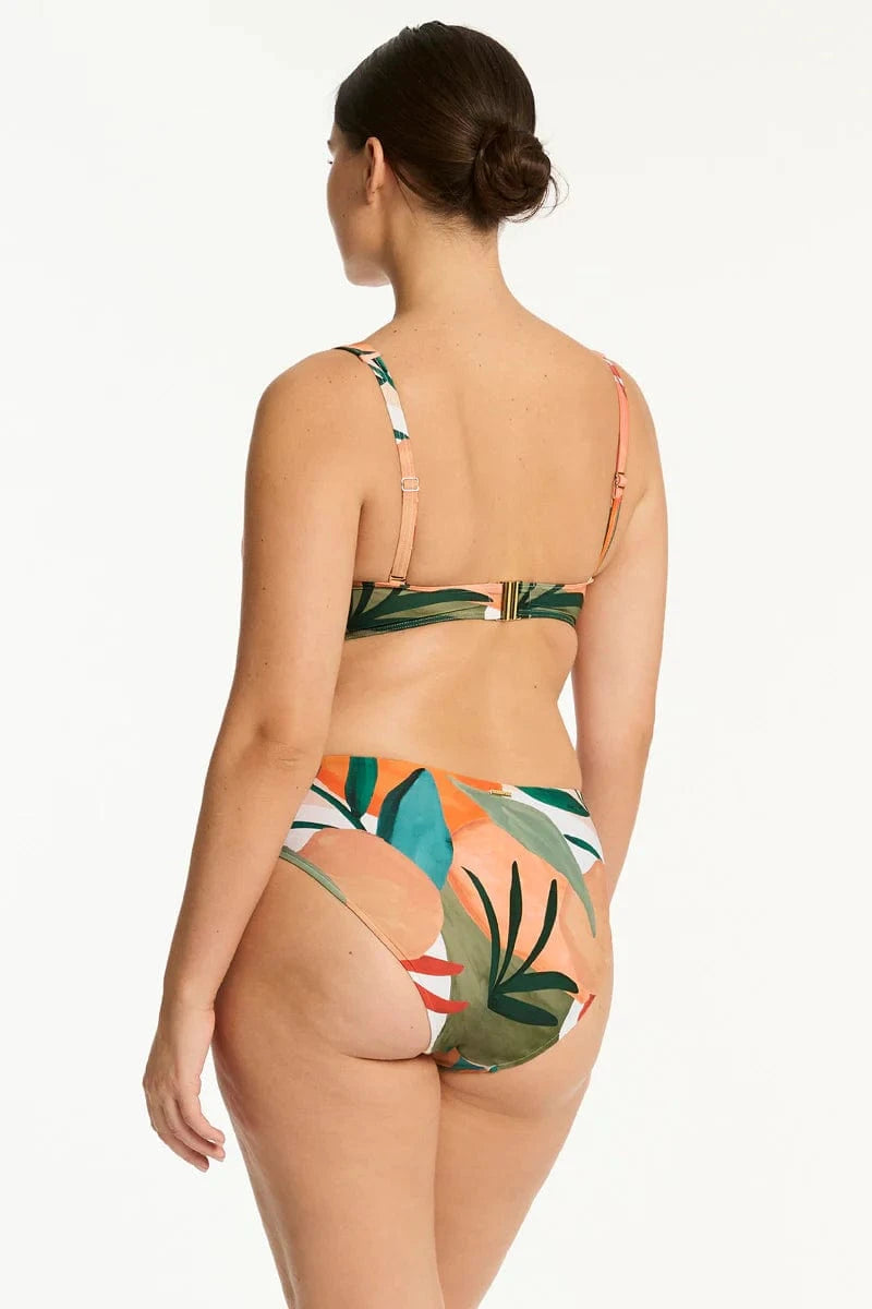 Sea Level Sea Level Tropaluxe Cross Front Multifit Bra Top - Khaki Sea Level Tropaluxe Cross Front Multifit Bra Top - Khaki Splash Swimwear Bikini Tops