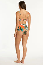 Sea Level Sea Level Tropaluxe High Waist Gathered Side Pant - Khaki Sea Level Tropaluxe High Waist Gathered Side Pant - Khaki Splash Swimwear Bikini Bottoms