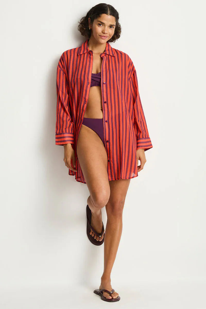 Sea Level Sea Level Vacay Cruise Shirt - Spice Red Sea Level Vacay Cruise Shirt - Spice Red Splash Swimwear Clothing Top