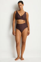Sea Level Sea Level Zen Panelled High Waist Pant - Cocoa Sea Level Zen Panelled High Waist Pant Cocoa Splash Swimwear Bikini Bottoms