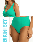 Sea Level Set Sea Level Messina Cross Front Multifit Bra Top & Panelled High Waist Pant Bikini Set - Evergreen Sea Level Messina Cross Front Multifit Bra Top & Panelled High Splash Swimwear Bikini Set AU16/US12 1000028923