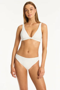 Sea Level Bikini Tops Spinnaker Longline Bralette - White