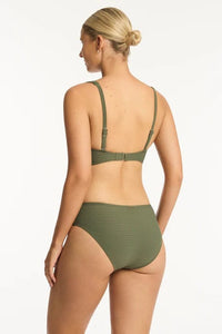 Sea Level Bikini Bottoms Spinnaker Mid Bikini Pant - Khaki