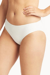 Sea Level Spinnaker Mid Bikini Pant - White Splash Swimwear Bikini Bottoms