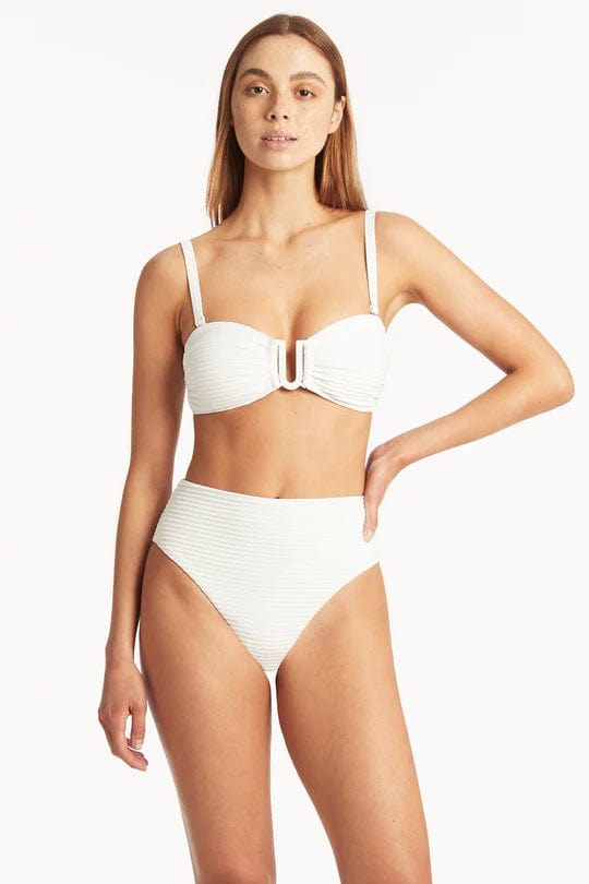 Sea Level Spinnaker Retro High Waist Pant - White SL4514SP Splash Swimwear Bikini Bottoms 10 9347760487834