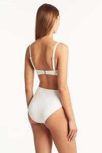 Sea Level Spinnaker Retro High Waist Pant - White Splash Swimwear Bikini Bottoms