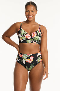 Sea Level Sundown High Waist Gathered Side Pant Miraclesuit E Cabana Chic Sanibel One Piece Splash Swimwear Bikini Bottoms