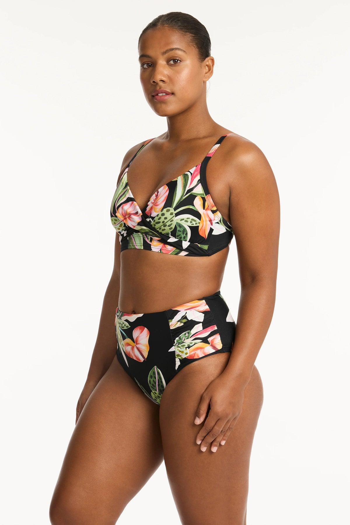 Sea Level Sundown High Waist Gathered Side Pant Miraclesuit E Cabana Chic Sanibel One Piece Splash Swimwear Bikini Bottoms