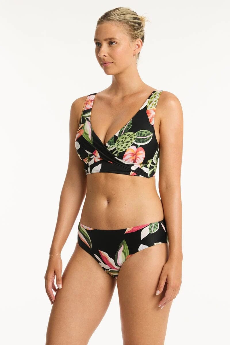 Sea Level Sundown Mid Bikini Pant - Black Sea Level Sundown Mid Bikini Pant - Black Splash Swimwear