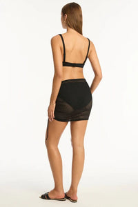 Sea Level Surf Mesh Drawstring Mini Skirt Splash Swimwear