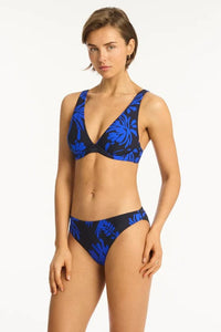 Sea Level Tradewind Longline Underwire Bra SL3107TW Sea Level Tradewind Twist Front Multifit Singlet Top - Cobalt Splash Swimwear Bikini Tops 16 / Night Sky 9347760608611