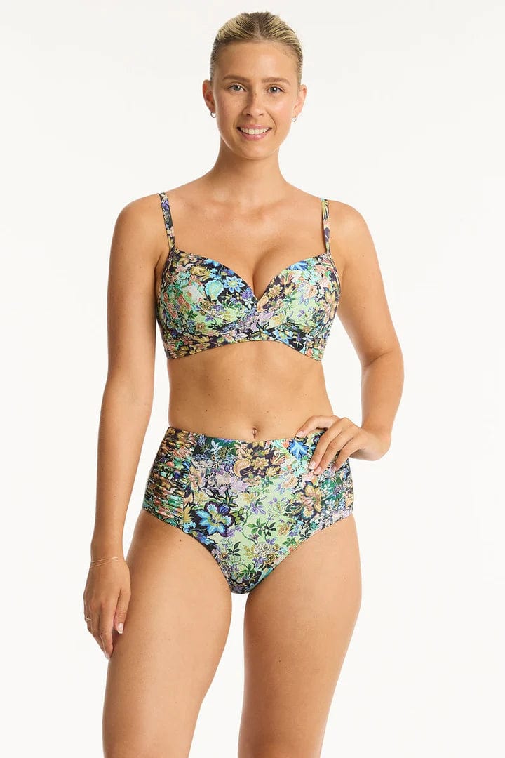 Sea Level Wildflower High Waist Gathered Side Pant Sea Level Wildflower High Waist Gathered Side Pant Splash Swimwear Bikini Bottoms