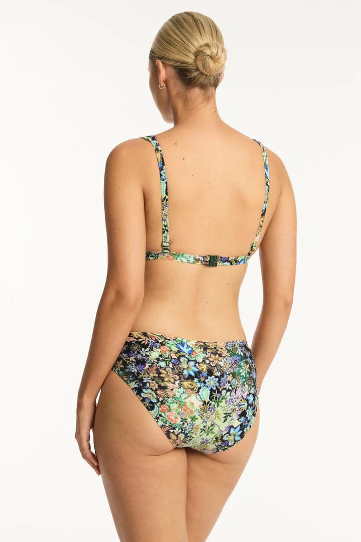 Sea Level Wildflower Mid Bikini Pant Sea Level Wildflower Cross Front Moulded Cup Bra Splash Swimwear Bikini Bottoms