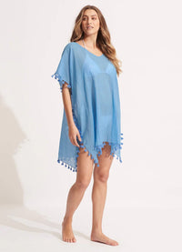 Seafolly Amnesia Kaftan - Azure 52162 Shop Amnesia Kaftan - Azure by Seafolly | Australian Swimwear Brands | Splash Swimwear Splash Swimwear Kaftans O/S 9349623093633