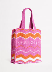 Beach Bazaar Crochet Tote Bag - Hot Pink - Seafolly - Splash Swimwear  - bags, beach bags, May24, seafolly, tote, Womens - Splash Swimwear 