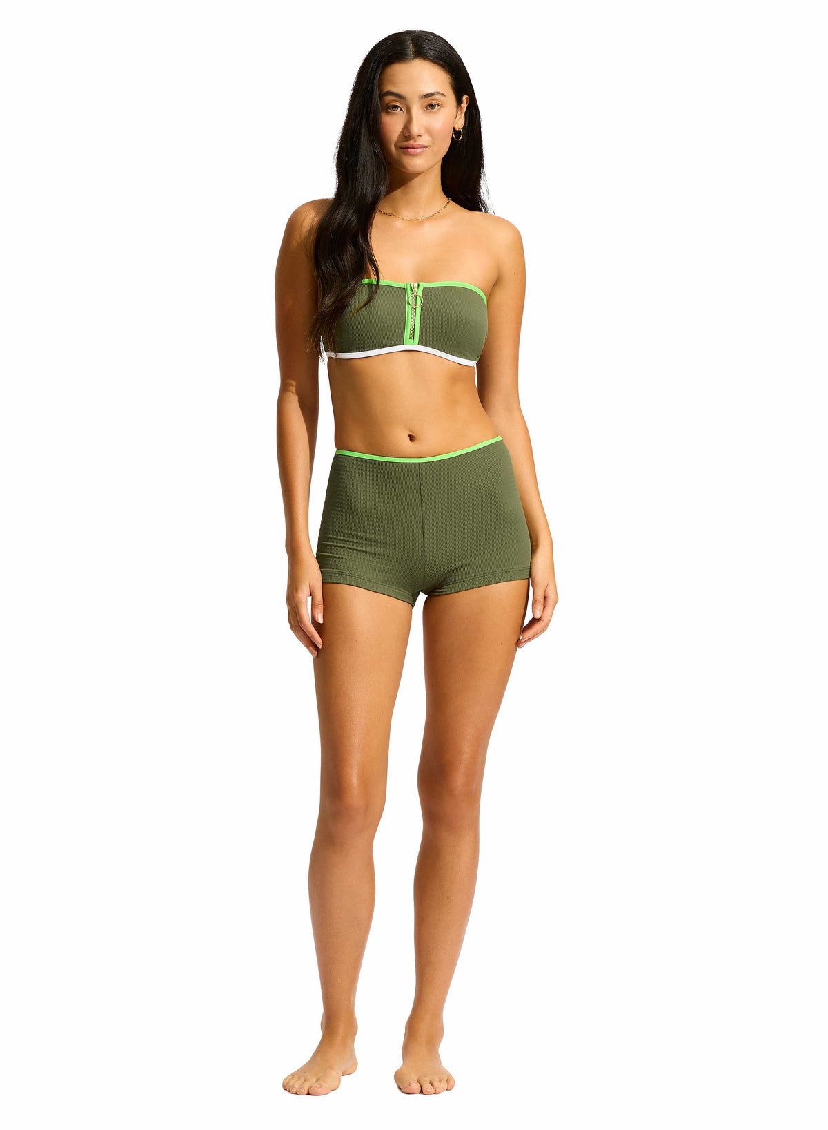 Seafolly Beach Bound Boyleg Pant - Khaki Seafolly Beach Bound Boyleg Pant - Khaki Splash Swimwear Bikini Bottoms