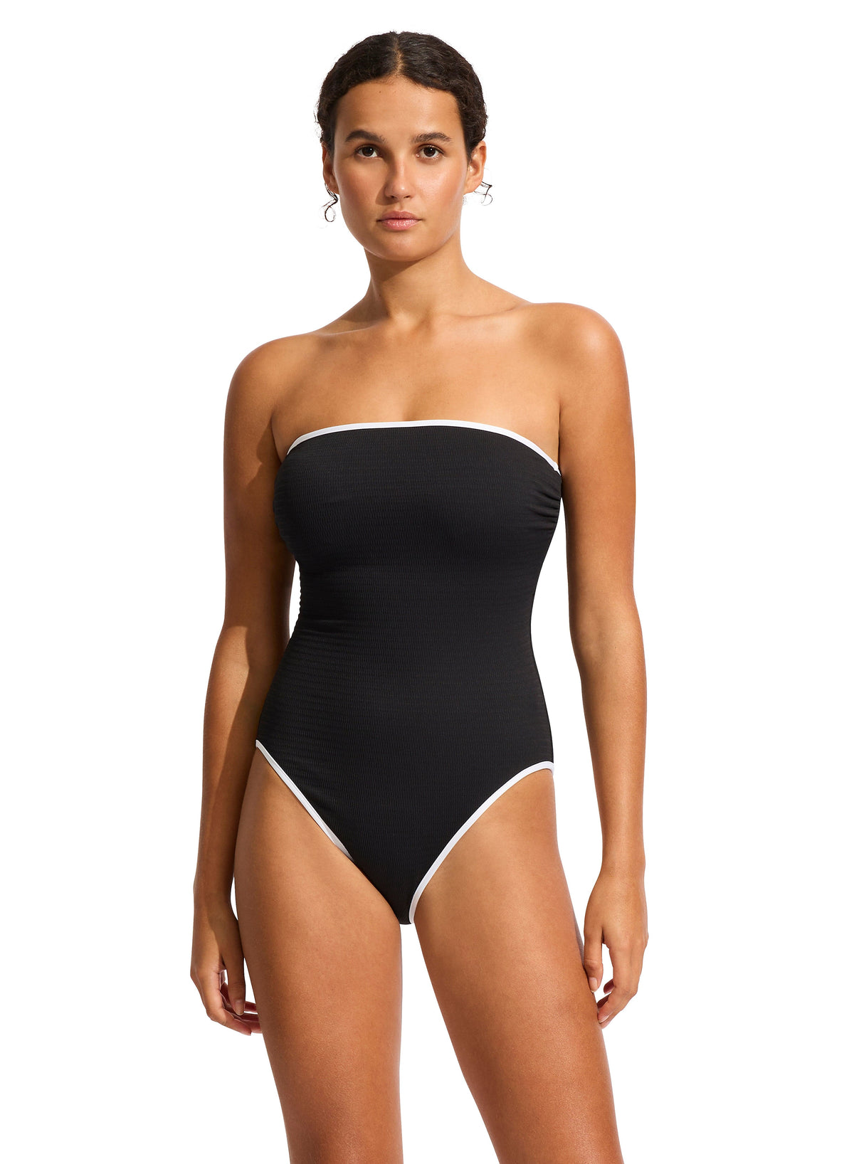 Seafolly Beach Bound DD Bandeau One Piece - Black Seafolly Beach Bound DD Bandeau One Piece - Black Splash Swimwear One Pieces