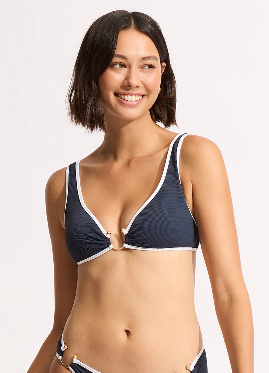 Seafolly Beach Bound Ring Front Tank Bikini Top - True Navy Seafolly Beach Bound Ring Front Tank Bikini Top - True Navy Splash Swimwear Bikini Tops