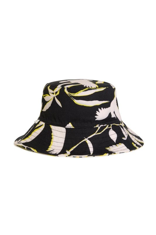 Seafolly Birds of Paradise Bucket Hat - Black 72003-HT Splash Swimwear Hats 9349623183716