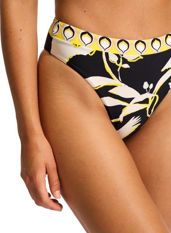 Seafolly Birds Of Paradise High Rise Pant Splash Swimwear Bikini Bottoms