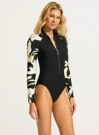 Seafolly Birds Of Paradise Long Sleeve Surfsuit - Black Seafolly Birds Of Paradise Long Sleeve Surfsuit - Black Splash Swimwear