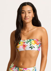 Seafolly Ciao Bella Bandeau Bikini Top - White Seafolly Ciao Bella Bandeau Bikini Top - White Splash Swimwear Bikini Tops