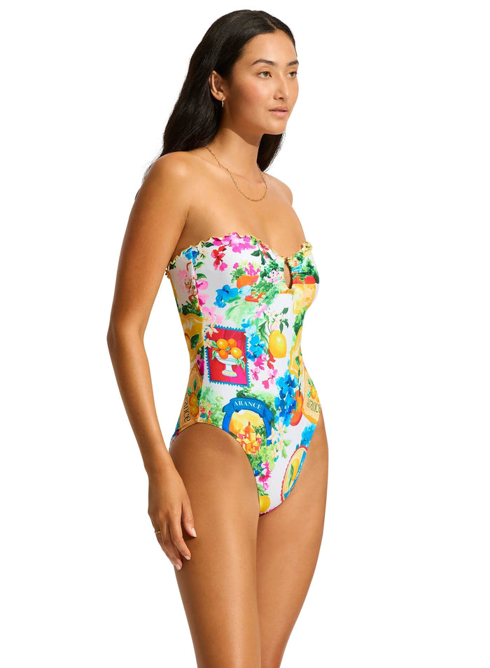 Ciao Bella Bandeau One Piece - White - Seafolly - Splash Swimwear  - May24, new, new arrivals, One Pieces, Seafolly, Womens - Splash Swimwear 