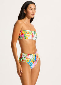 Seafolly Ciao Bella High Waisted Bikini Bottom - White Seafolly Ciao Bella High Waisted Bikini Bottom - White Splash Swimwear Bikini Bottoms