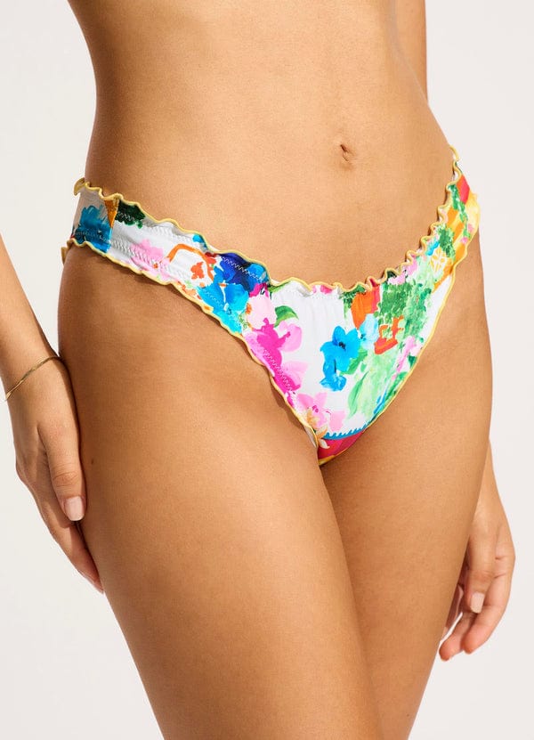 Seafolly Ciao Bella Mini Hipster Bikini Bottom - White Seafolly Ciao Bella Mini Hipster Bikini Bottom - White Splash Swimwear Bikini Bottoms